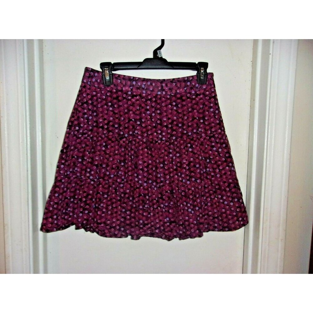 Ann Taylor LOFT Purple Geometric Tiered Cotton Lined Skirt 0
